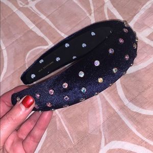 Lele Sadoughi Navy crystal padded headband